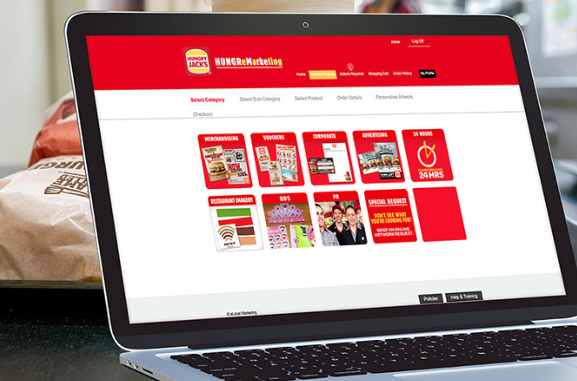 Hungry Jacks online orering portal