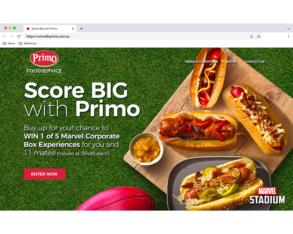 Primo Score Website Home Page